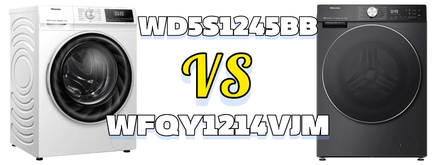 مقایسه جامع ماشین لباسشویی هایسنس WD5S1245BB و WFQY1214VJM
